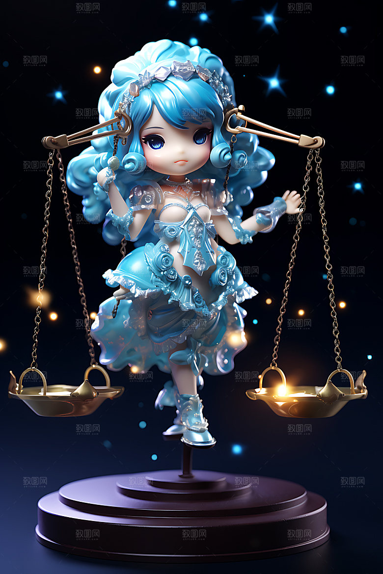 十二星座人物3D立体模型