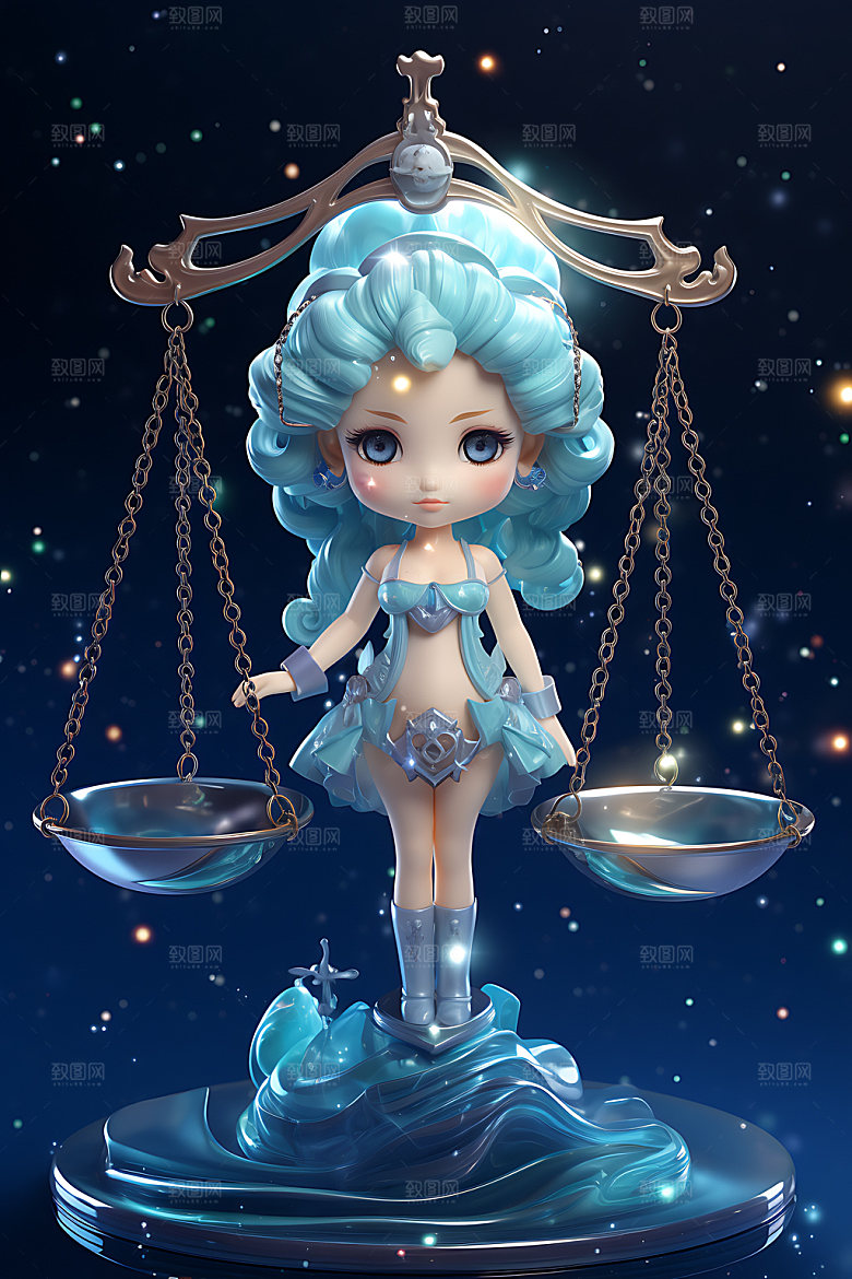 十二星座人物立体星座拟人模型