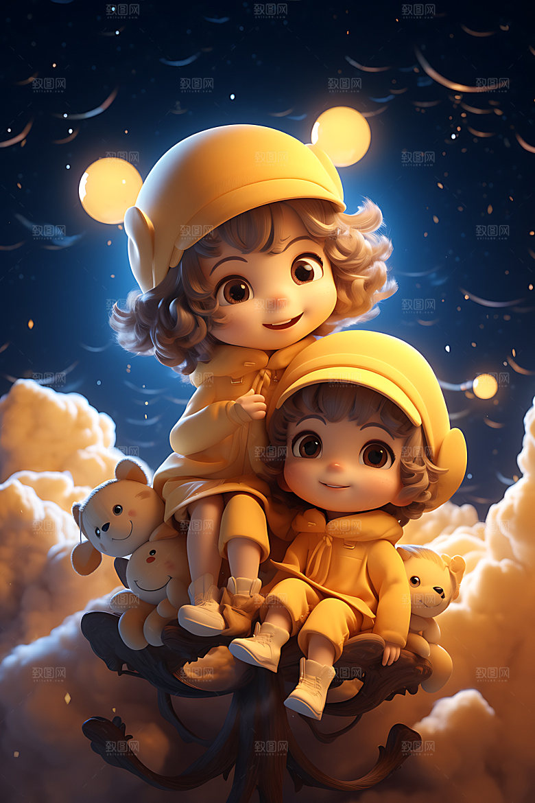 十二星座人物可爱星座拟人模型