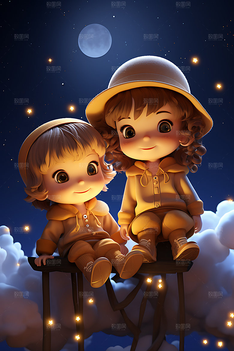 十二星座人物IP形象可爱模型