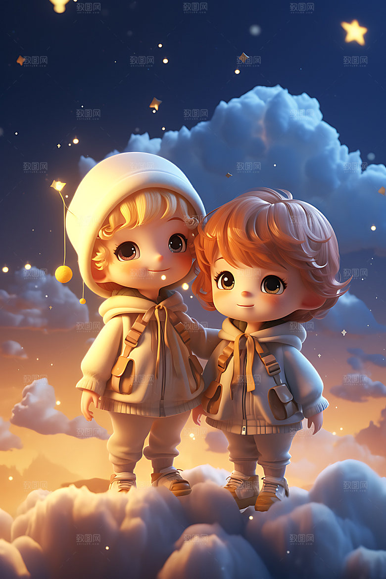 十二星座人物IP形象立体模型