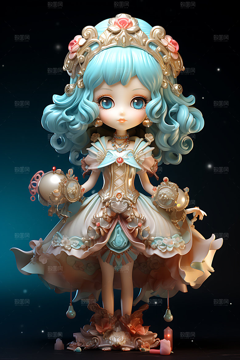 十二星座人物可爱3D模型
