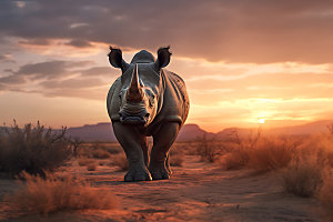 犀牛环保自然摄影图