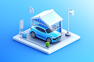 新能源汽车清洁能源环保素材