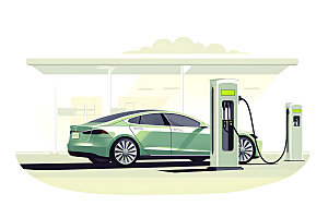 新能源汽车绿色元素素材