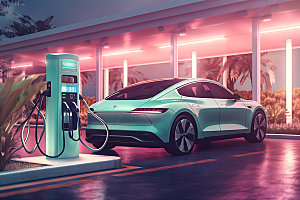 新能源汽车低碳节能汽车摄影图