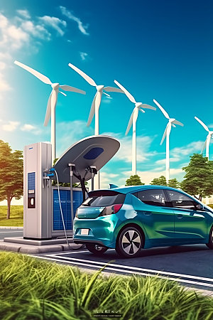 新能源汽车低碳高清摄影图