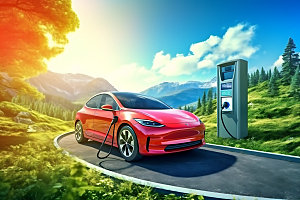 新能源汽车高清低碳摄影图