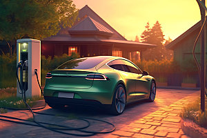 新能源汽车电车节能汽车摄影图