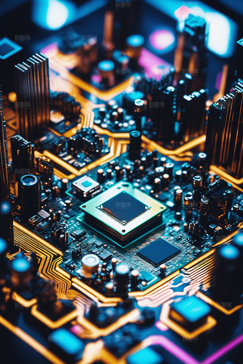芯片3D科技模型