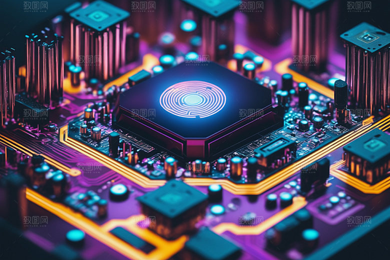 芯片3D未来模型