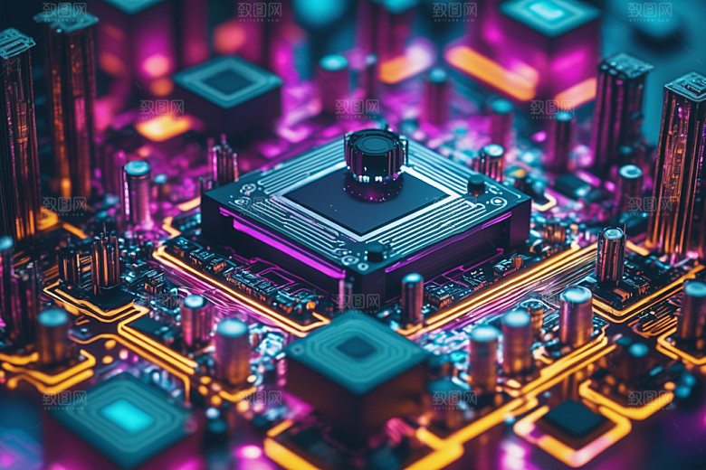 芯片3D未来模型