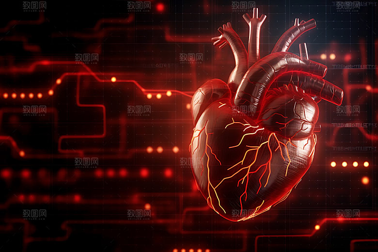 光效心脏技术未来科技创意元素