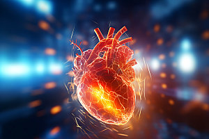 光效心脏技术未来科技创意元素