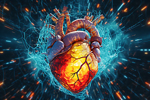 光效心脏医疗科技心脏创意元素