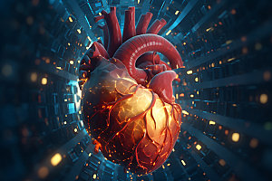光效心脏心跳未来科技创意元素