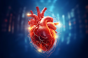 光效心脏医疗技术创意元素