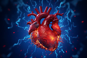 光效心脏未来科技科技心脏创意元素