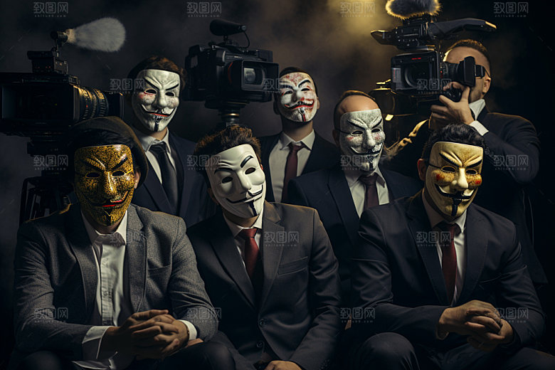 新闻媒体人物摄影图采访矢量图