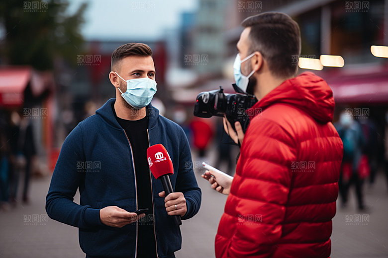 新闻媒体主持人记者矢量图
