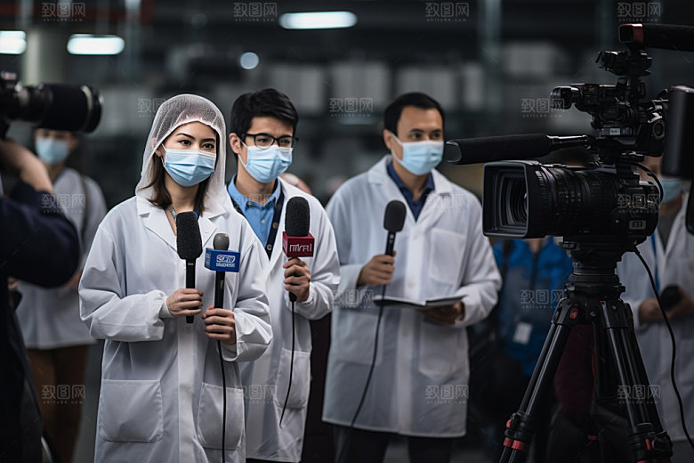 新闻媒体主持人采访矢量图