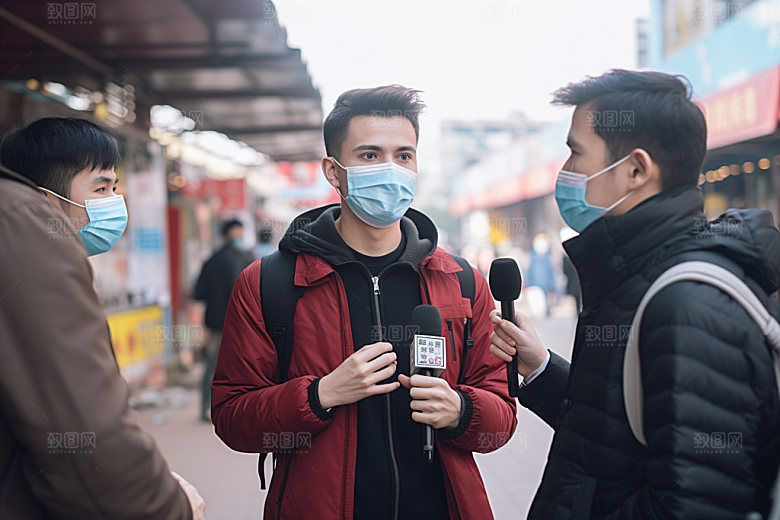 新闻媒体主持人采访矢量图