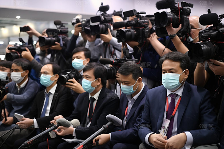 新闻媒体人物摄影图采访矢量图