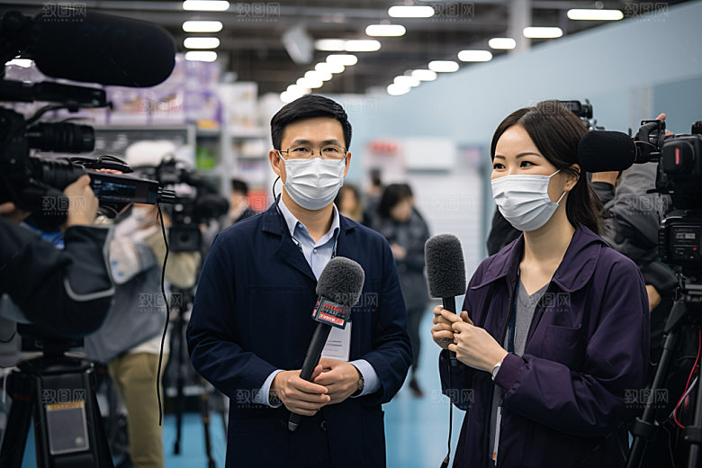 新闻媒体现场场景发布会矢量图