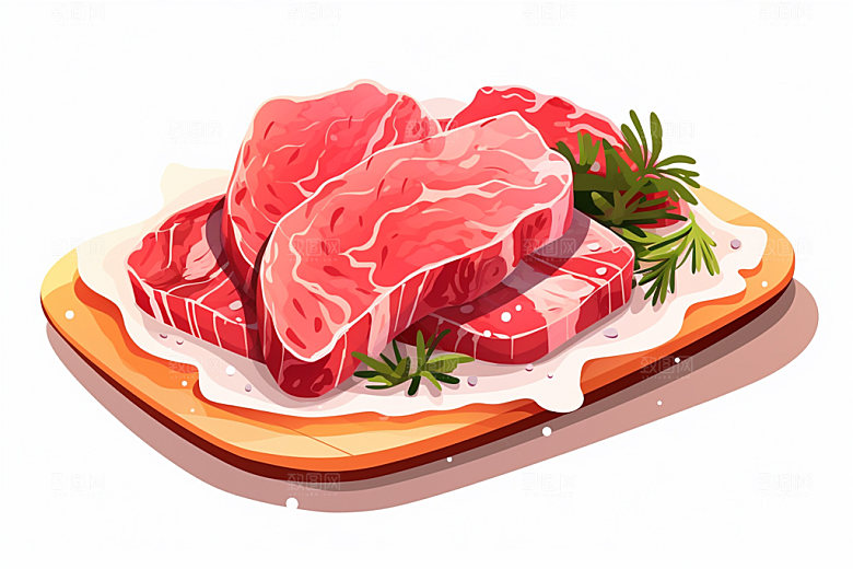 新鲜肉类写实风食品生鲜矢量素材
