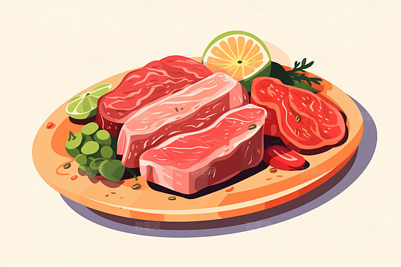 新鲜肉类烤鸡食品生鲜矢量素材