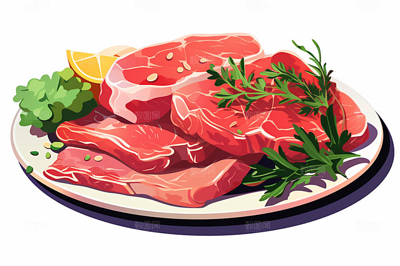 新鲜肉类食品生鲜牛排矢量素材