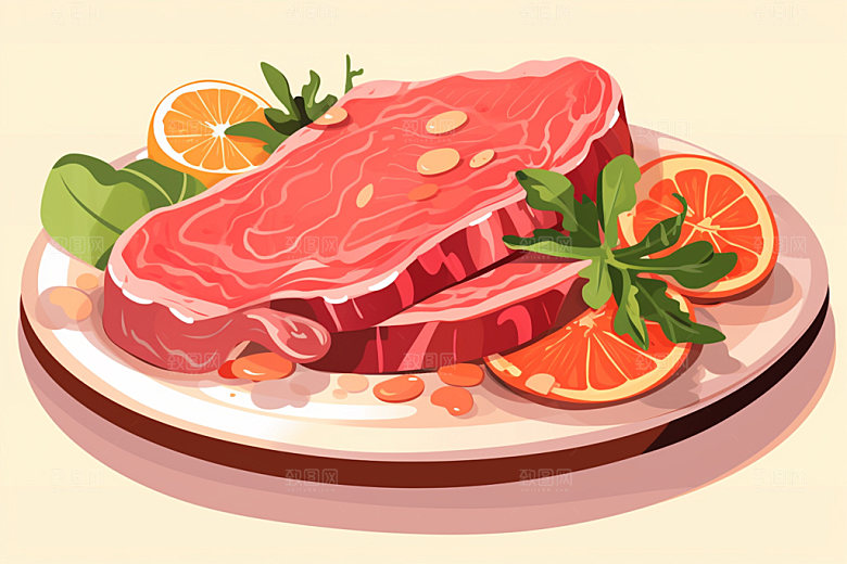 新鲜肉类牛排食品生鲜矢量素材