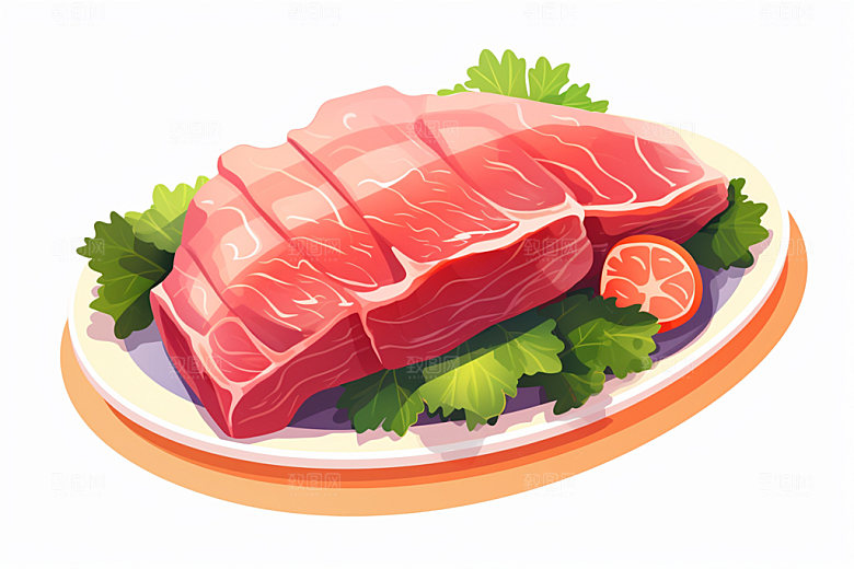 新鲜肉类牛排写实风矢量素材
