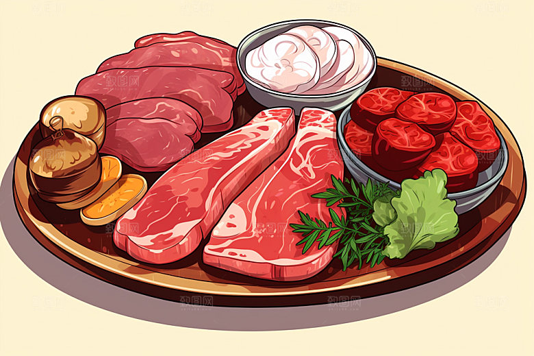 新鲜肉类烤鸡食品生鲜矢量素材