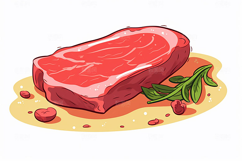 新鲜肉类牛排食品生鲜矢量素材