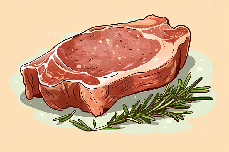 新鲜肉类食品生鲜牛排矢量素材