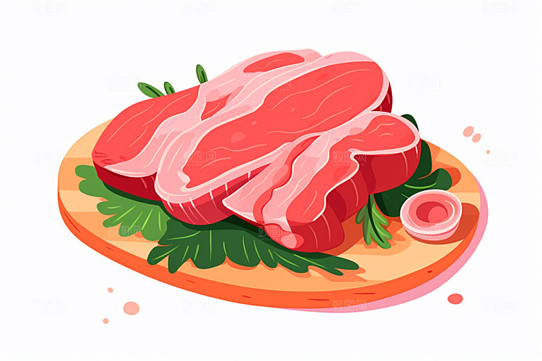 新鲜肉类牛排食品生鲜矢量素材