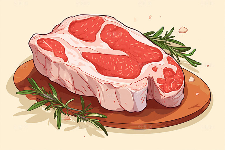 新鲜肉类写实风食品生鲜矢量素材