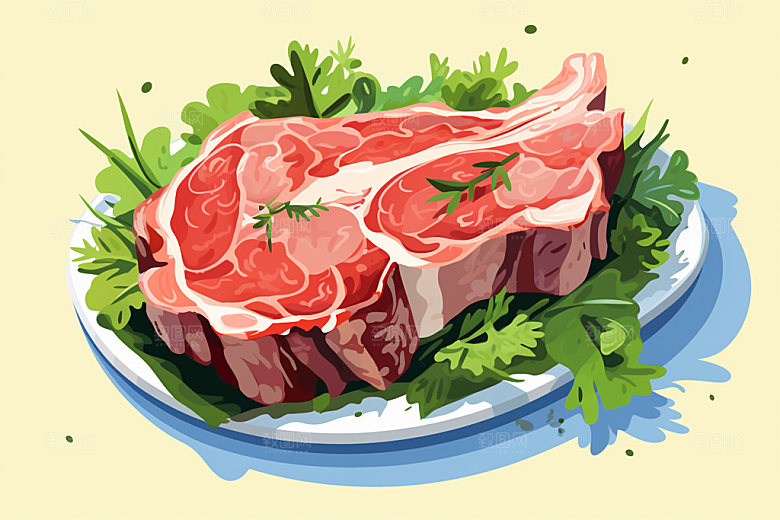 新鲜肉类写实风烤鸡矢量素材