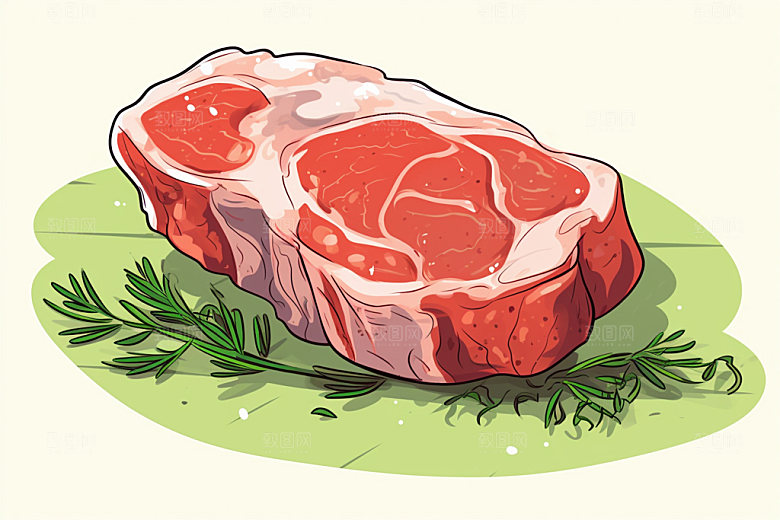 新鲜肉类牛排烤鸡矢量素材