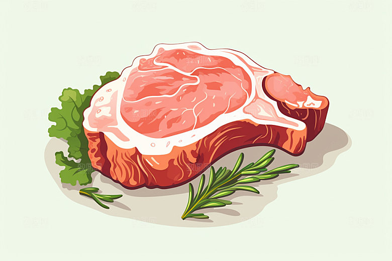 新鲜肉类烤鸡牛排矢量素材