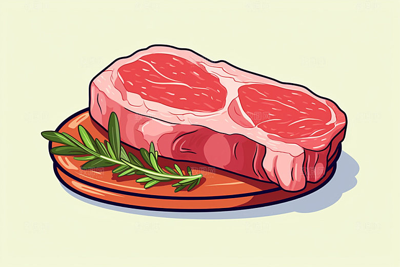 新鲜肉类牛排食品生鲜矢量素材