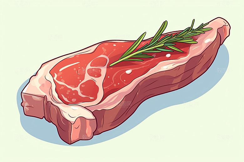 新鲜肉类食品生鲜牛排矢量素材