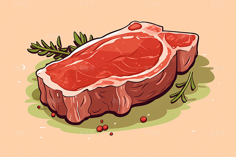 新鲜肉类烤鸡食品生鲜矢量素材