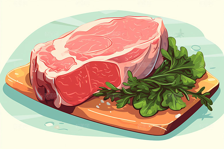 新鲜肉类烤鸡牛排矢量素材