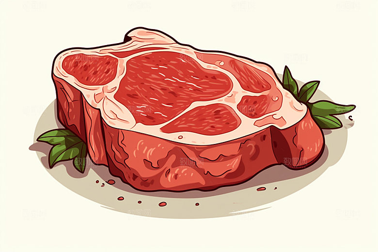 新鲜肉类牛排烤鸡矢量素材