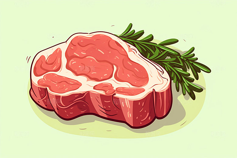 新鲜肉类牛排烤鸡矢量素材