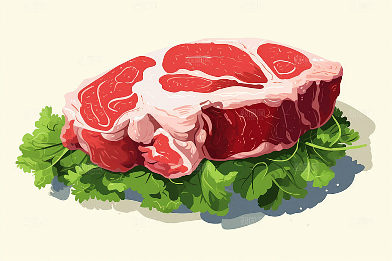 新鲜肉类牛排食品生鲜矢量素材