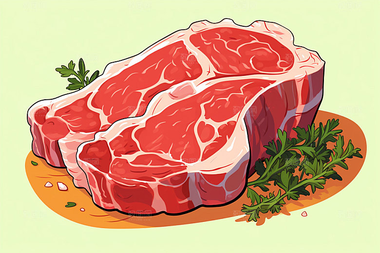 新鲜肉类牛排食品生鲜矢量素材