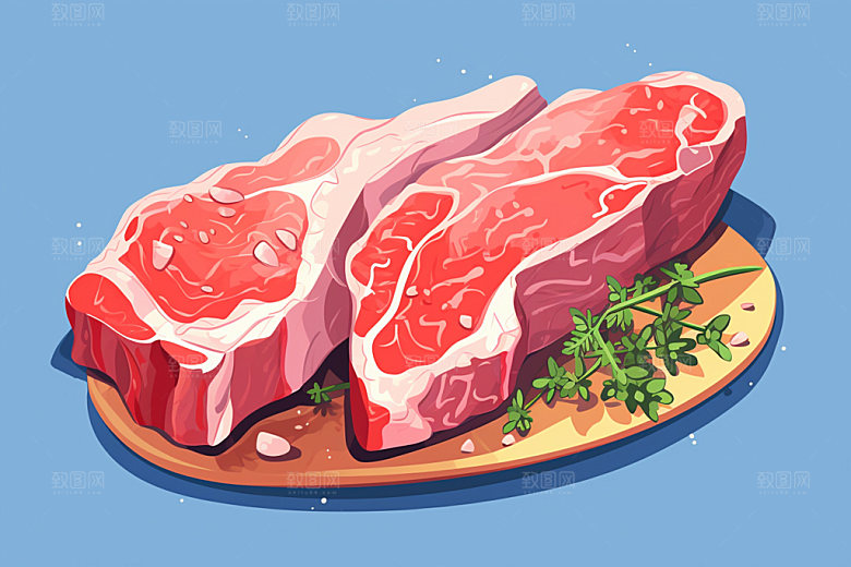新鲜肉类写实风烤鸡矢量素材